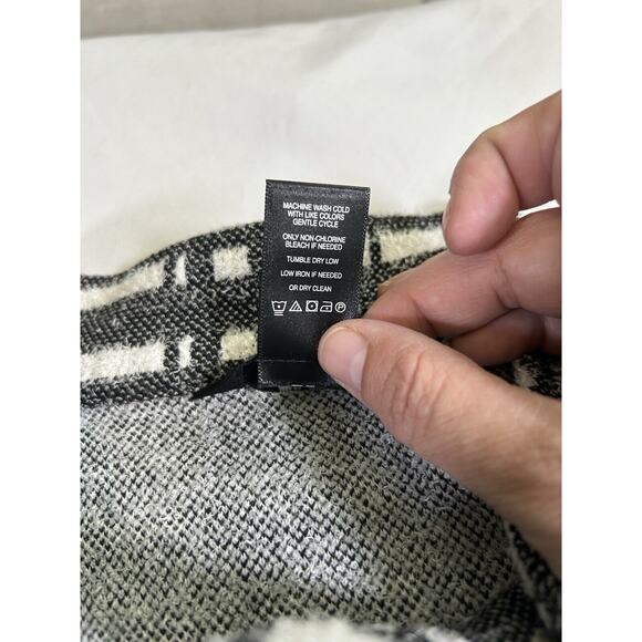 Ali Miles Plaid Blazer Car Coat Womens Size 1X Black White Boho Casual Mature - Picture 7 of 10